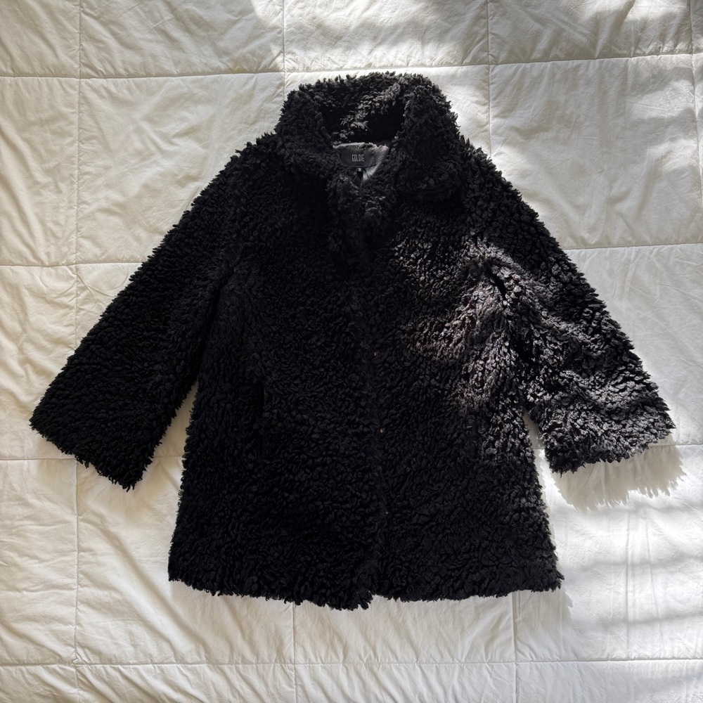Black Faux Fur Coat